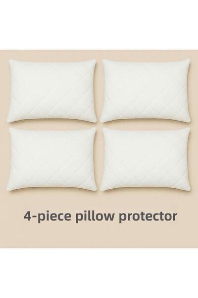 UYKUPEREST 4 Pcs 50X70Cm Cotton Quilted Pillow Mattresses Cover Thick Fiber Filling Washable Hotel Type Case