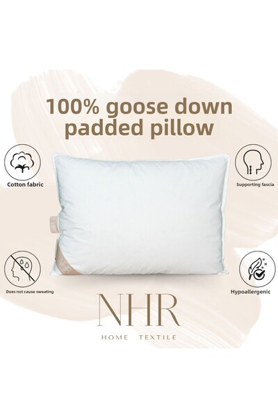 NHR HOME 100% Goose Feather Filled, Antibacterial, Sleeping Pillow / 50X70 12...
