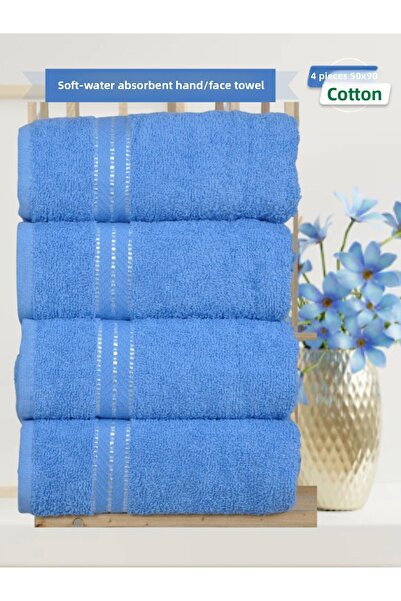 Şelale Dilany 4 Pieces Soft Water Absorbent Cotton 50X90 Hand/Face Towel Set