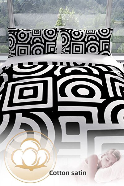 PerlaSera Σετ Παπλωματοθήκη Geomix 3d Cotton Satin Διπλό