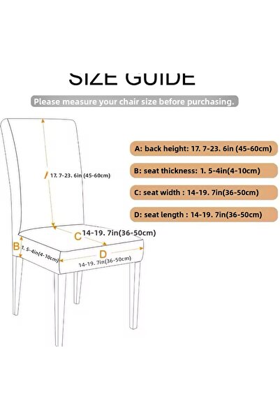 ÖZMAKAN Chair Cover Without Wrapped Skirt, Cover 6 Pcs