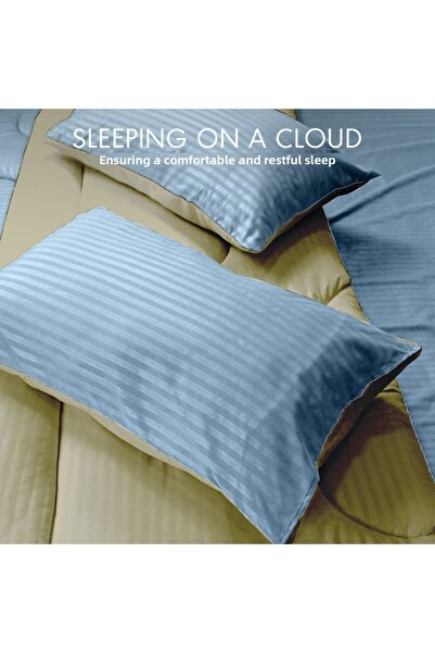 Hotel Linen Klub Stripe Reversible  Comforter Set- Ultra Soft  Microfiber Fabric, Soft Siliconized Fiber Filling