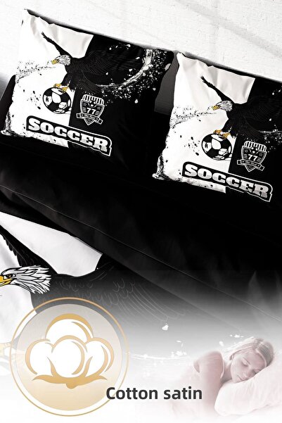 PerlaSera 3D Custom Design - Double Cotton Satin Duvet Cover Set, Black & White
