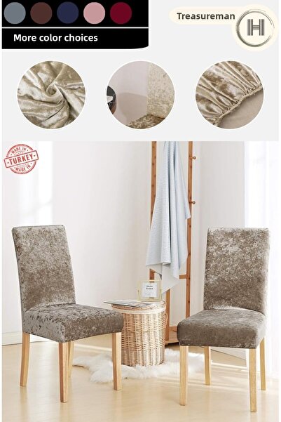 Hazineci Bey غطاء كرسي مخملي قابل للغسل من الحرير وغطاء كرسي مرن مرن