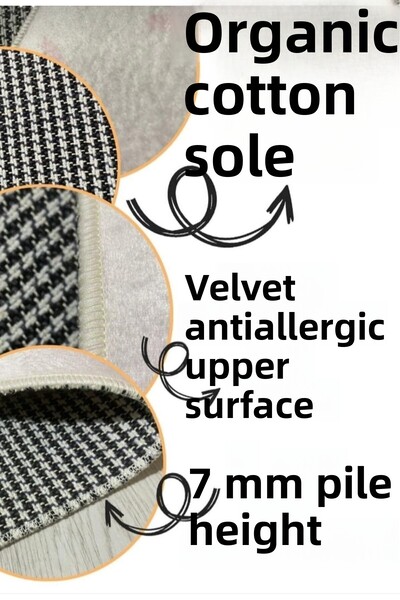 Ardizayn Leaf Patterned 70x120cm Non-Slip, Organic Cotton Woven Base Bath Mat