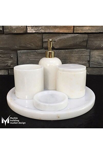 MYM Mermer Yapı Market Tasarım Σετ μπάνιου White Marble 5 τεμαχίων