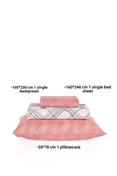 Evim Soren Single Pique Set - 160X230 cm Harmony Gray & Pink