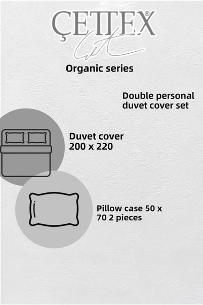 ÇETTEX Organic Linen Double Duvet Cover Set