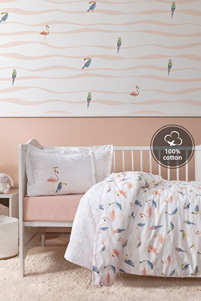 Yataş Mini Nuala Baby Ranforce 100% Cotton Duvet Cover Set - Powder