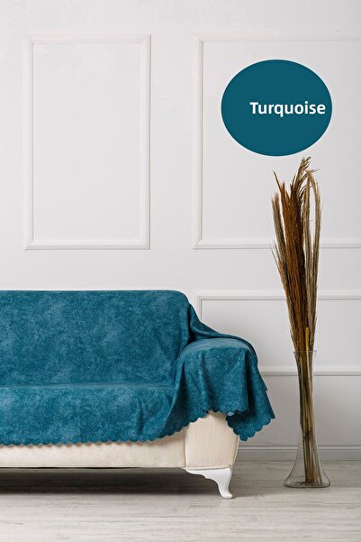 VELERDE HOME Vessel Turquoise King Size Double Sided Sofa Bed Sofa Cover Shawl