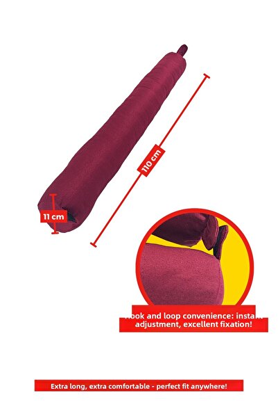 XPERMATE 110cm Burgundy Travel Pillow - Neck Pillow with Zipper and Velcro