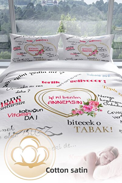 Cattleya Mother's Day 3d Cotton Satin Double Duvet Cover Set