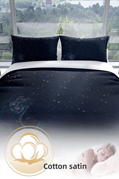 PerlaSera Set husă de pilota dublă din satin de bumbac Smoke 3d