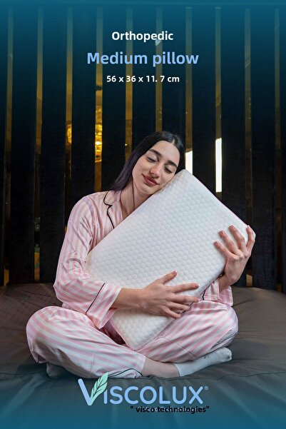 Viscolux Pernă ortopedică de dimensiune medie - Pernă visco cu suport pentru ...