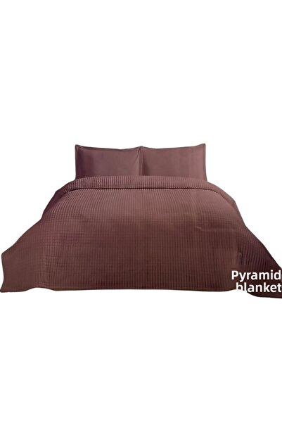 Özdilek Pyramid Line Brown Double Blanket