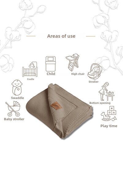 Next Baby Little Dedi Organic Cotton Knitted Brown Baby Blanket