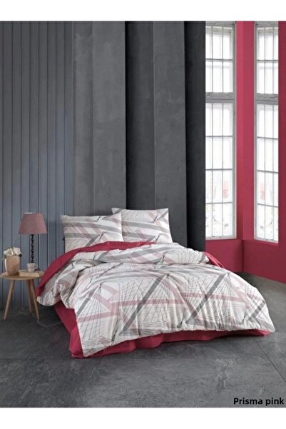 Kristal طقم غطاء لحاف مبطن فردي من Taç، بريزما وردي