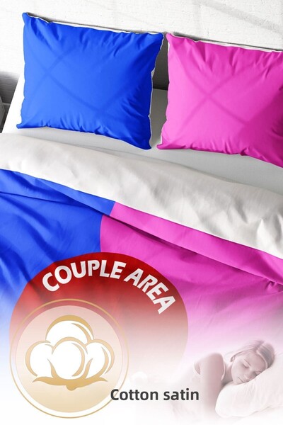PerlaSera 3D Custom Design - Double Cotton Satin Duvet Cover Set, Couple Area