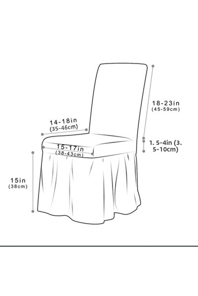 kanway 1 τμχ Κάλυμμα καρέκλας Bürümcük. Κάλυμμα καρέκλας με φούστα, ελαστικό, ελαστικό, πλενόμενο