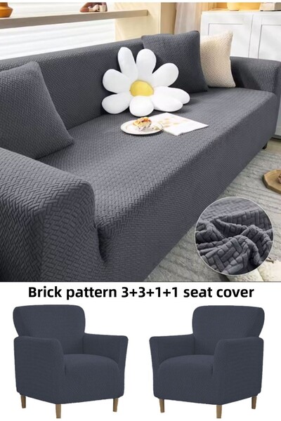 upmall Model cărămidă jacquard 3311 Husă pentru scaun Canapea extensibilă Hus...
