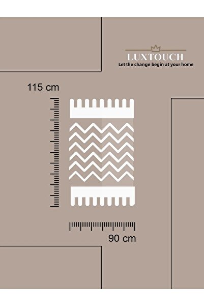 Lux Touch Liva Gray Armchair with Pompom - 1 Armchair Cover 115X90 cm + Armchair Shawl