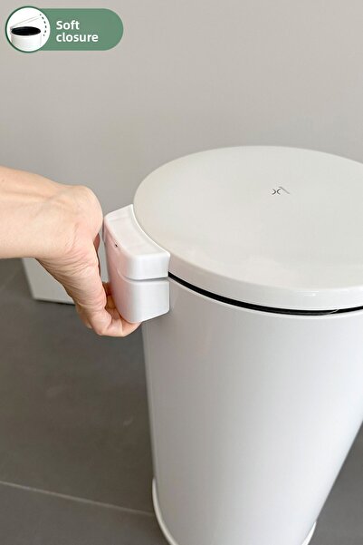 Prima Nova Cigo Pedal Kitchen Bathroom Trash Can 20 Lt White-Inside Part Black