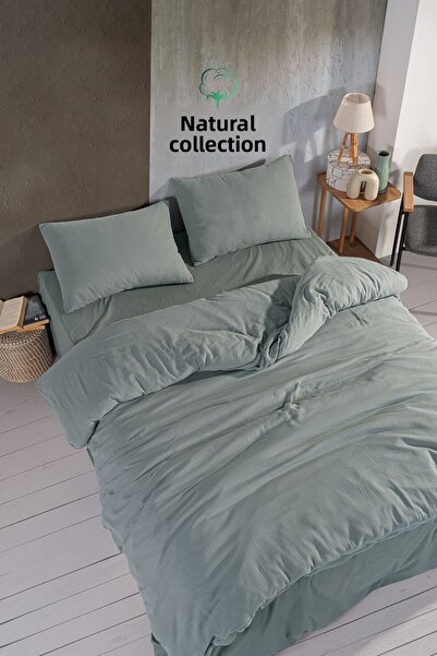 Naturel Collection 100% Φυσικό Σετ Παπλωματοθήκης από Μουσελίνα – Διπλό |   Τ...