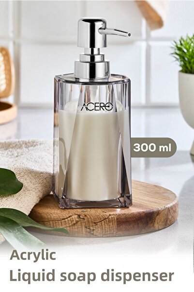 Vienev Ακρυλικός Διανομέας Υγρού Σαπουνιού 300 ml Διαφανές Ανθρακί 1993