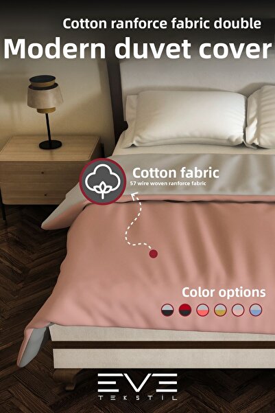 Eve Tekstil Ranforce Double Antiallergic Modern Duvet Cover Double Sided Duvet Cover 200X220 cm