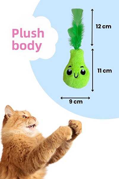 Miyav Plush Pear Cat Toy with Green Catnip - Cat Herb Toys