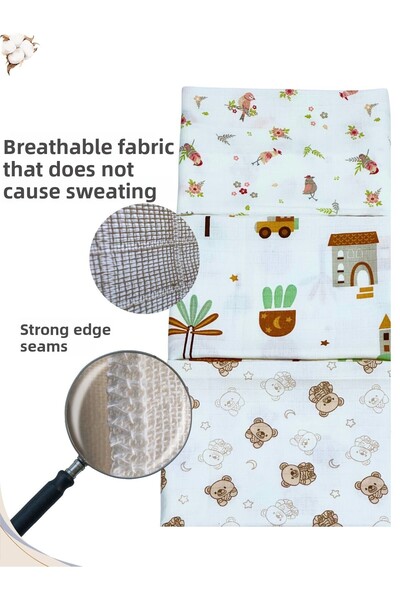 Koala Soft Muslin Blanket Set of 3 (80X80Cm) | Oeko-Tex Muslin Fabric |   Soft Towel, Swaddle for Newborn Baby
