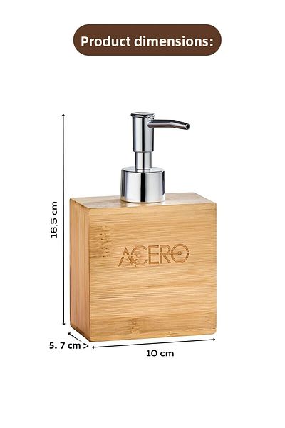 Nesto Home Διανομέας υγρού σαπουνιού Bamboo με ορθογώνια αντλία Chrome