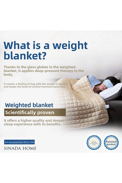 Sinada Weighted Blanket/quilt Selenity Stoned 8 kg 155*215 Gray 100% Cotton Sleeping Blanket