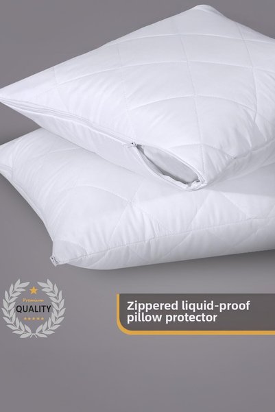 TeksNil Home 100% Natural Cotton Quilted Baby Liquid Proof Pillow Mattress Protector 35X45 cm 120Grm2