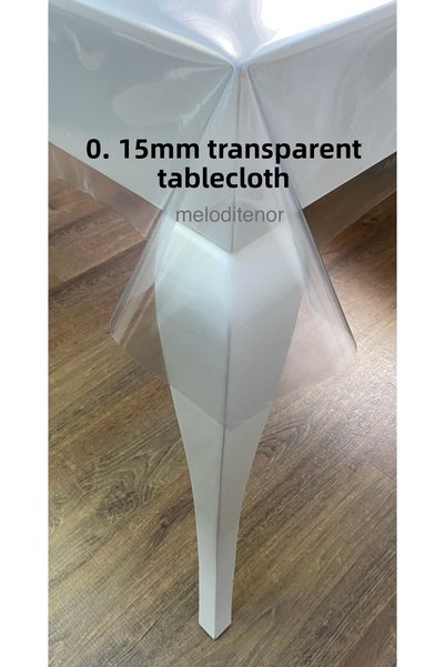 polset Transparent Non-Slip 0.15mm Pvc Oilcloth Tablecloth Nylon Table Protector First Quality Glass Image