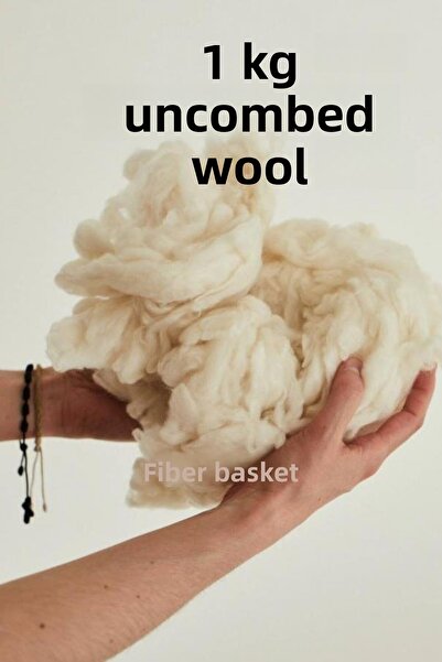 Elyaf Sepeti 1 kg 100% L Washed Uncombed Pure Merino Lamb Wool