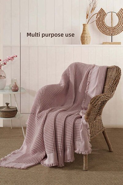 Elart Ruffle Pike Single (160X220 cm) Powder