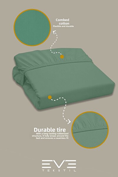 Eve Tekstil Fitted High Quality Combed Cotton Fabric Single Fitted Sheet