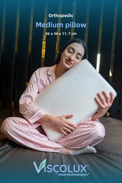 Viscolux Pernă ortopedică de dimensiune medie - Pernă visco cu suport pentru ...