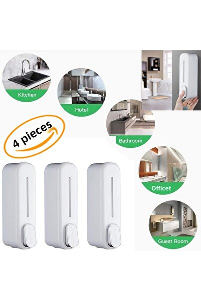 mrtbilisim 4 bucăți dozator de săpun de baie 350 ml șampon montat pe perete s...