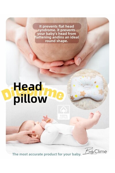 Baby Clime Flat Head Pillow, Head Shaping Baby Pillow