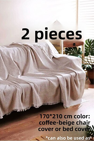 dakkorshome Husa de canapea 2 bucati din bumbac natural - antiderapanta, husa...