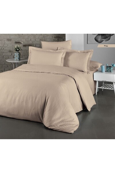 Nuşa طقم غطاء لحاف مزدوج مصنوع من القطن بنسبة 100% باللون الذهبي الساتان الفاخر