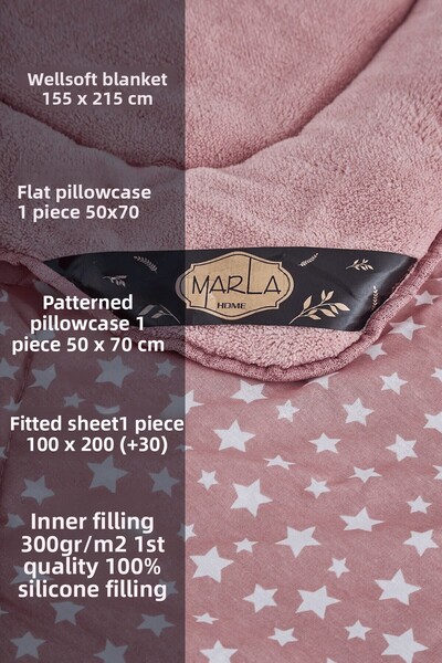 MARLA HOME Soft Blanket Fluffy Sleeping Set - Star Pattern, Single, Double Sided Wellsoft