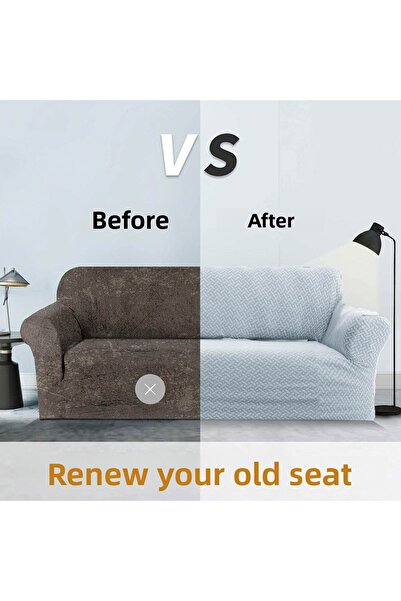 Faiend Stretch Elastic Jacquard Brick Patterned Sofa Cover Set - 3 3 1 1 Flexible Sofa