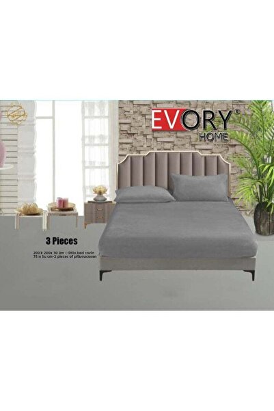 Evory Home ملاءة سرير مخملية بحجم كبير مع 2 غطاء وسادة 200 × 200