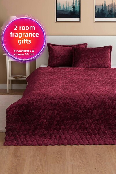 West Home Double Bedspread Claret Red