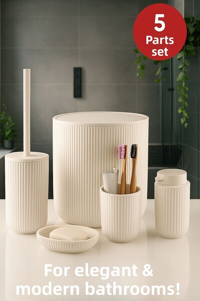 Open Home Concept Beige 5 Piece Bathroom Set