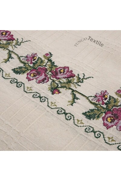 TUNCAY TEKSTİL Husa de canapea extensibila cu cusaturi in cruce de 220 cm Husa de canapea cu cusaturi in cruce mov