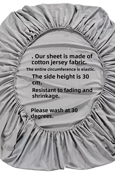 LilaMOON Blue Color Cotton Combed Cotton Fabric Single/Double Fitted Fitted Fitted Sheet